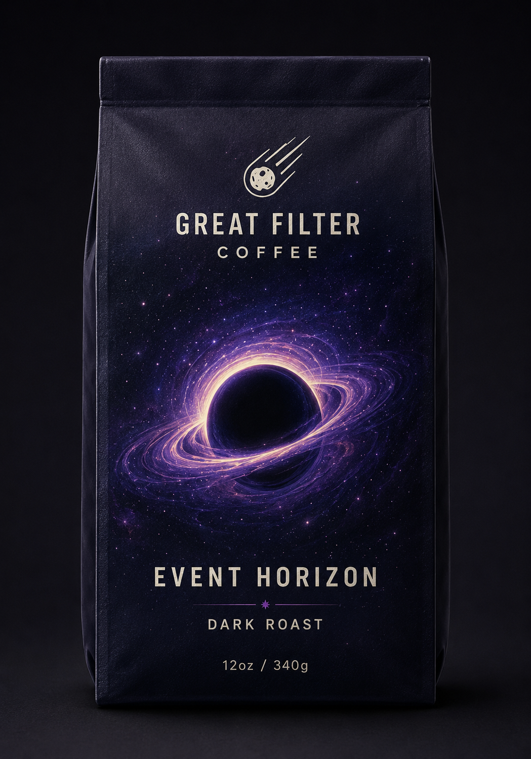 Event Horizon dark roast coffee bag