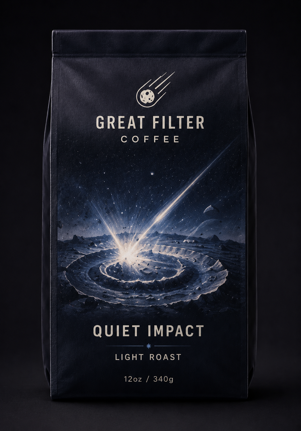 Quiet Impact light roast coffee bag